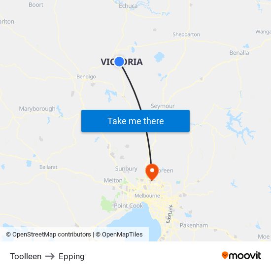 Toolleen to Epping map