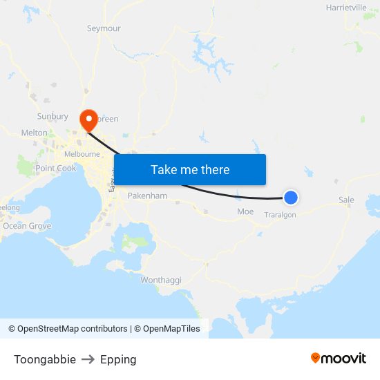 Toongabbie to Epping map