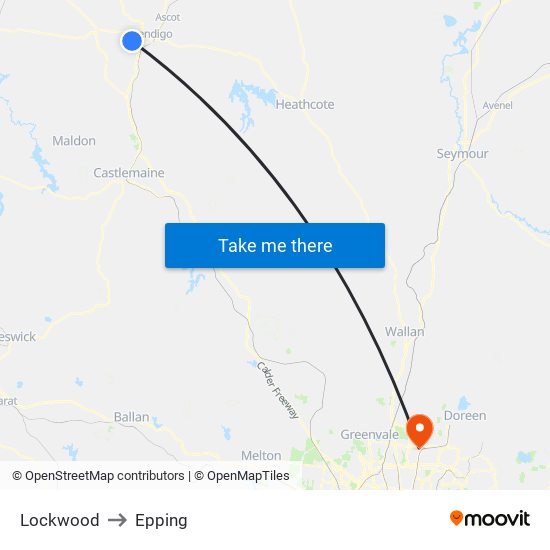 Lockwood to Epping map