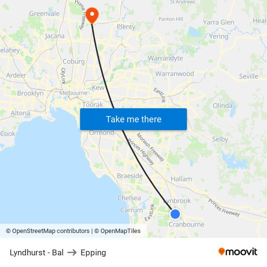 Lyndhurst - Bal to Epping map