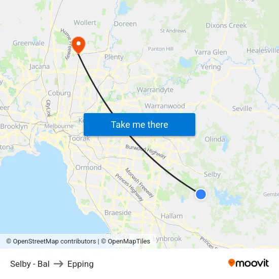 Selby - Bal to Epping map