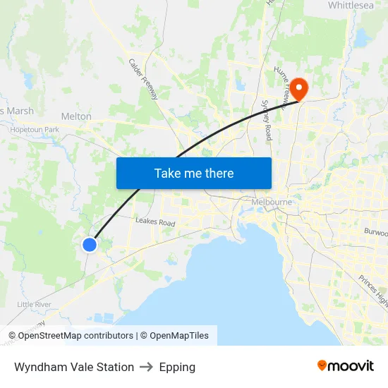 Wyndham Vale Station to Epping map