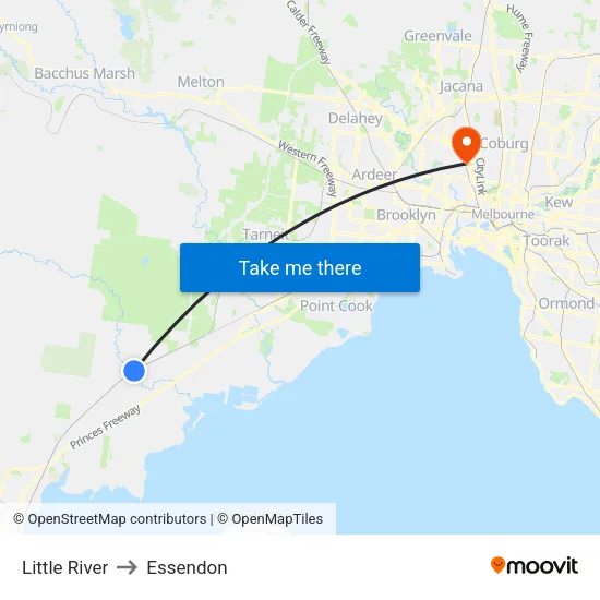 Little River to Essendon map