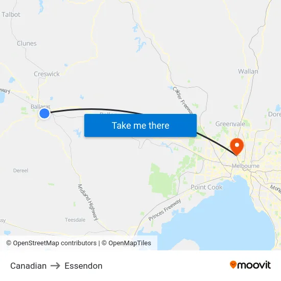 Canadian to Essendon map