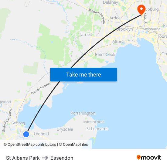 St Albans Park to Essendon map