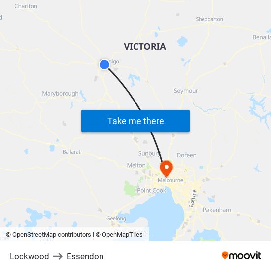 Lockwood to Essendon map