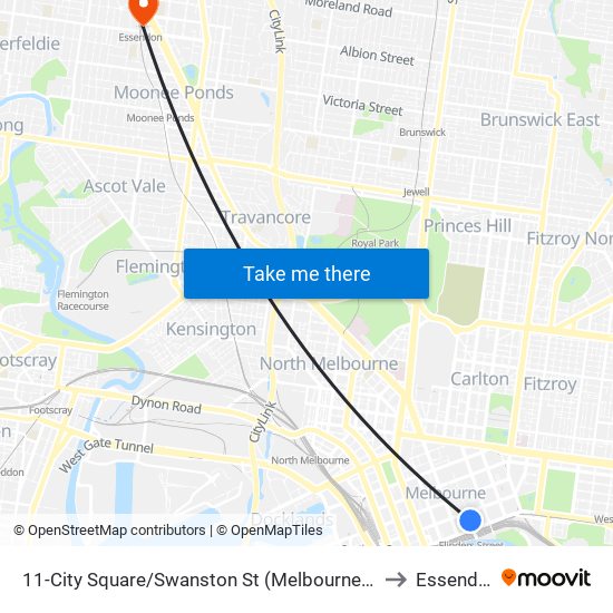 11-City Square/Swanston St (Melbourne City) to Essendon map