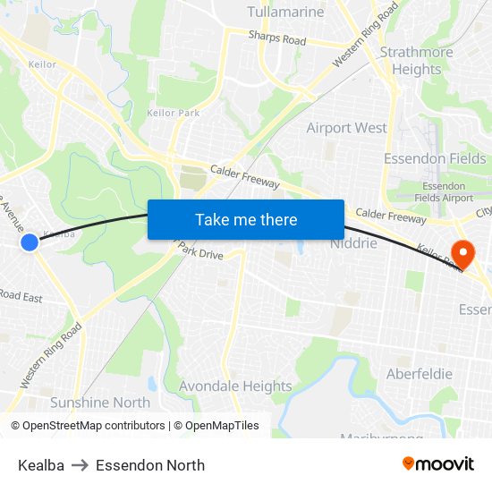 Kealba to Essendon North map