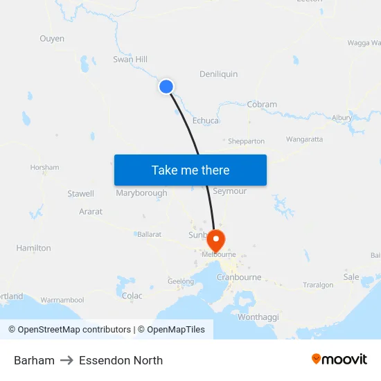 Barham to Essendon North map