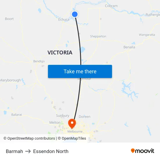 Barmah to Essendon North map