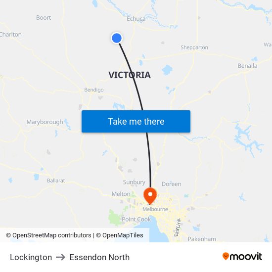 Lockington to Essendon North map