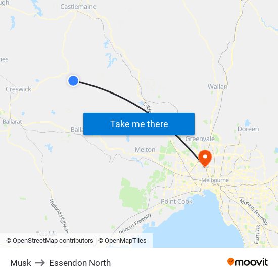 Musk to Essendon North map