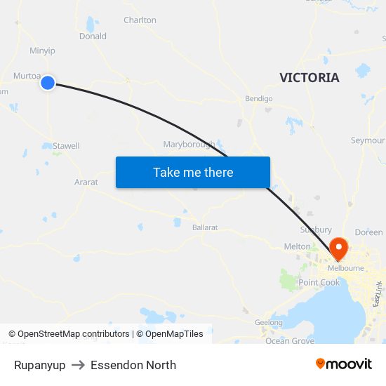 Rupanyup to Essendon North map