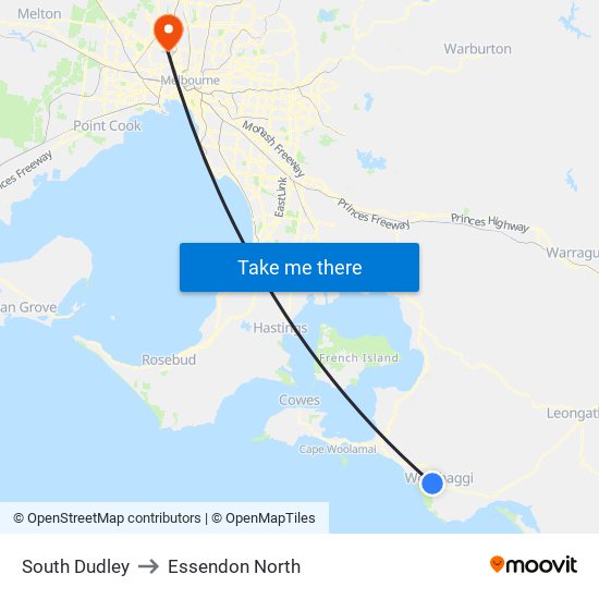 South Dudley to Essendon North map