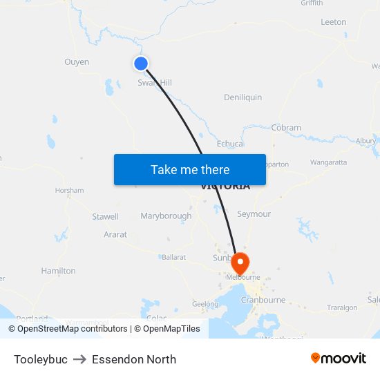 Tooleybuc to Essendon North map