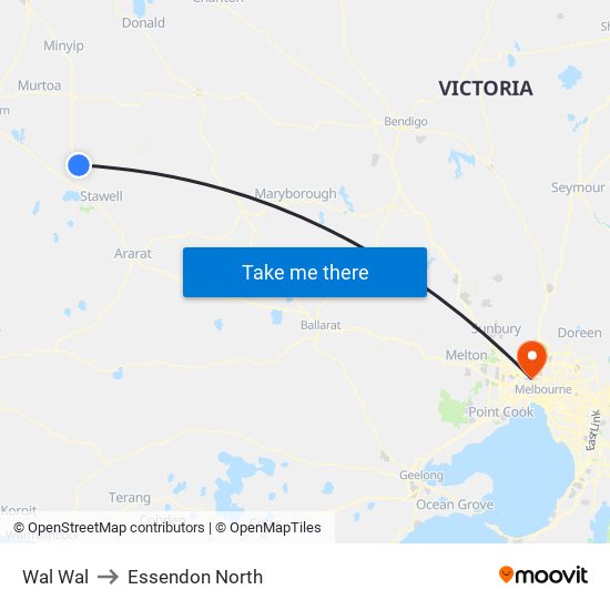 Wal Wal to Essendon North map