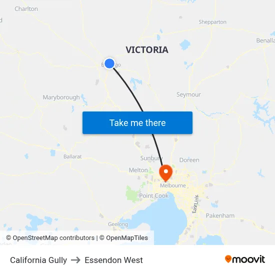California Gully to Essendon West map