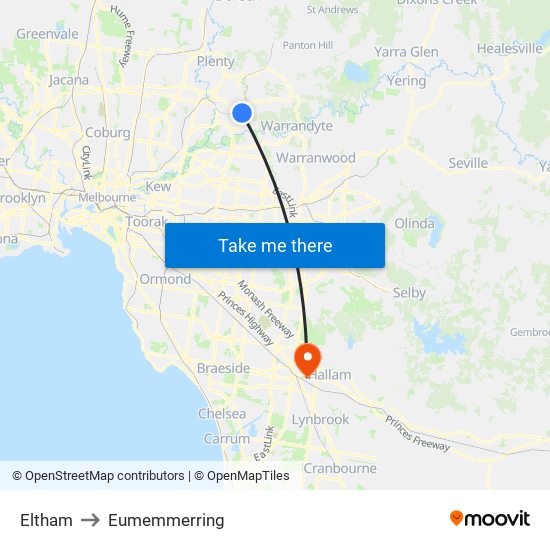 Eltham to Eumemmerring map