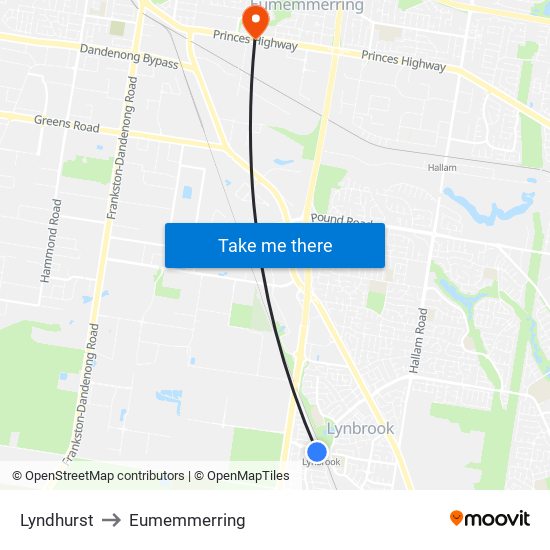 Lyndhurst to Eumemmerring map