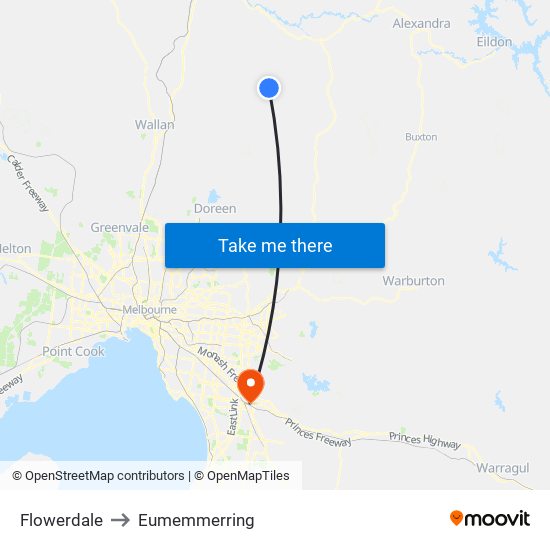 Flowerdale to Eumemmerring map