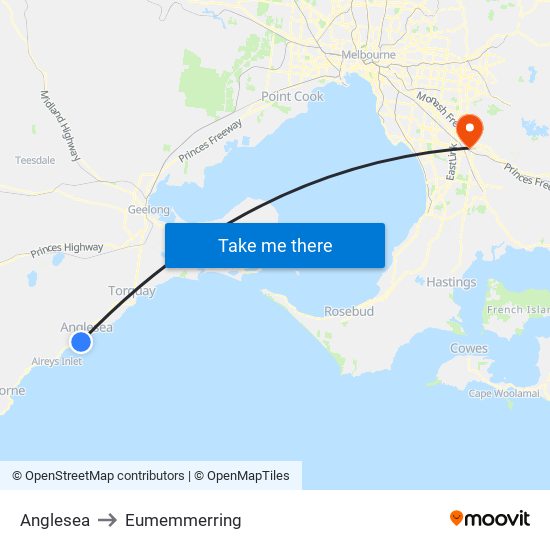 Anglesea to Eumemmerring map