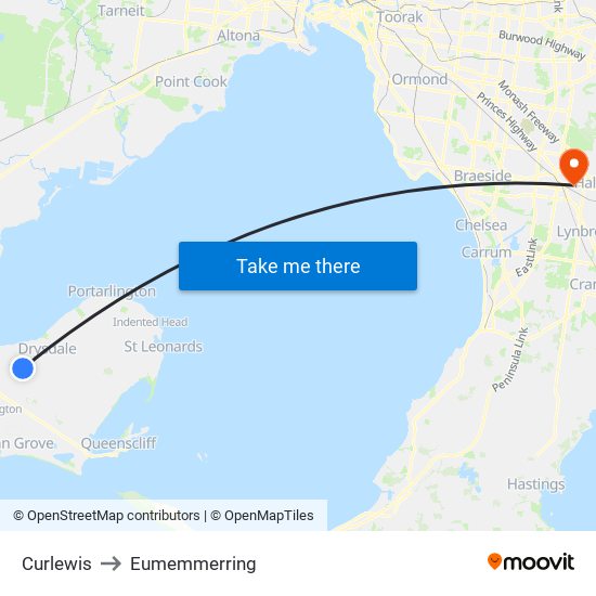 Curlewis to Eumemmerring map