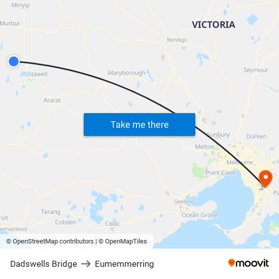 Dadswells Bridge to Eumemmerring map