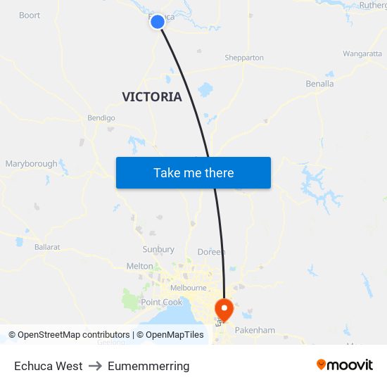 Echuca West to Eumemmerring map