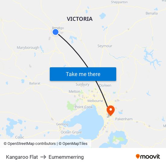 Kangaroo Flat to Eumemmerring map