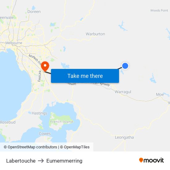 Labertouche to Eumemmerring map