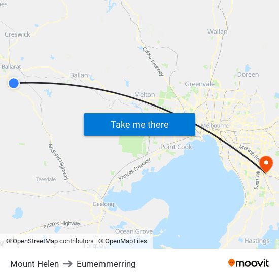 Mount Helen to Eumemmerring map