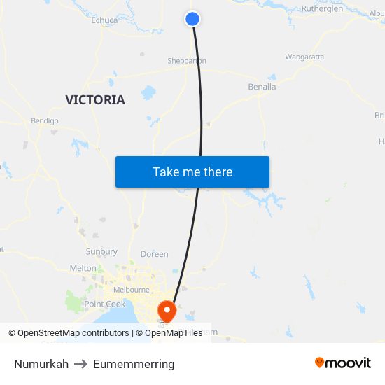 Numurkah to Eumemmerring map