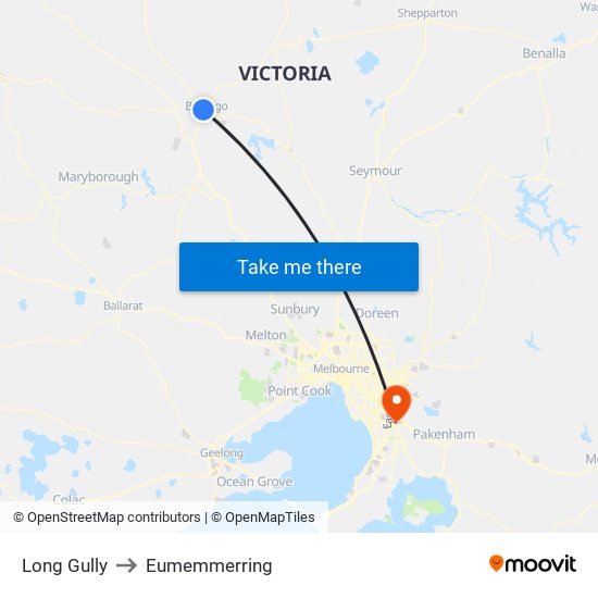 Long Gully to Eumemmerring map