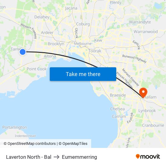 Laverton North - Bal to Eumemmerring map