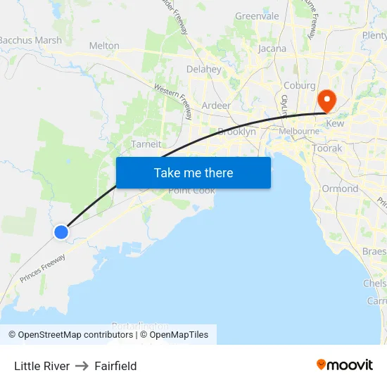Little River to Fairfield map