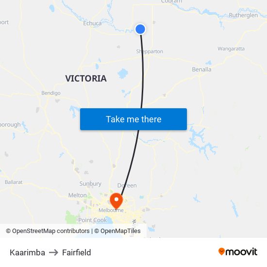 Kaarimba to Fairfield map