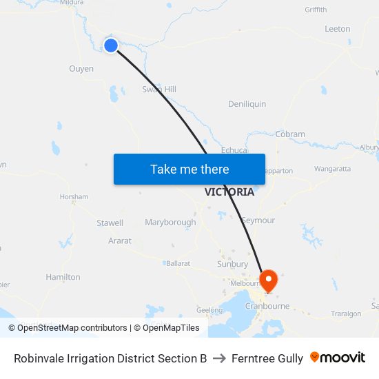 Robinvale Irrigation District Section B to Ferntree Gully map