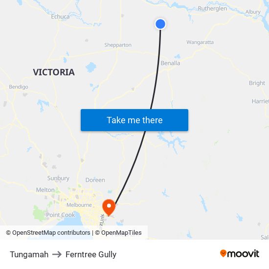 Tungamah to Ferntree Gully map