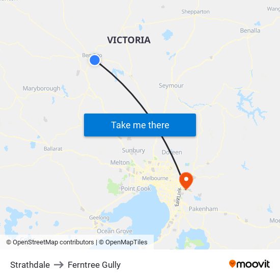 Strathdale to Ferntree Gully map