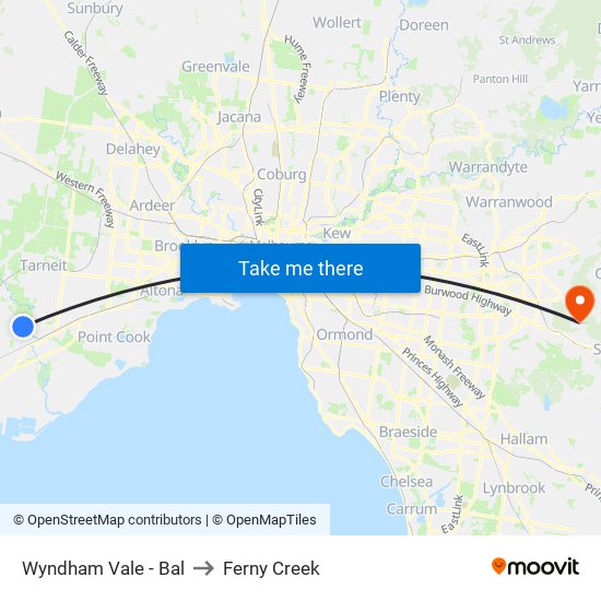 Wyndham Vale - Bal to Ferny Creek map