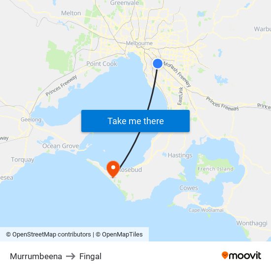 Murrumbeena to Fingal map