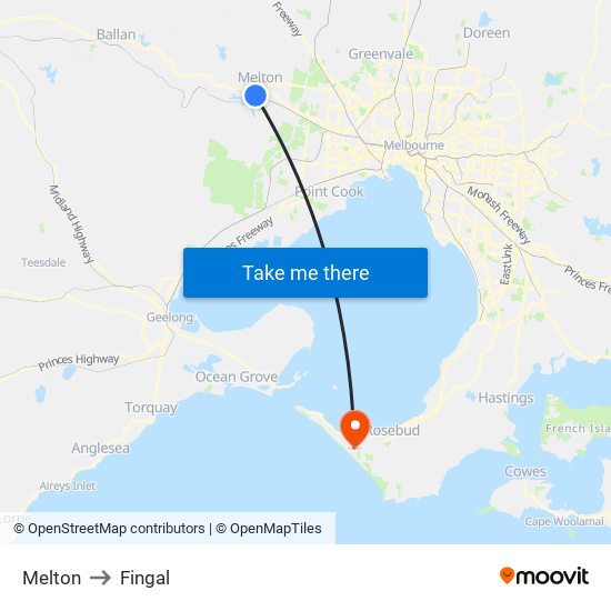 Melton to Fingal map