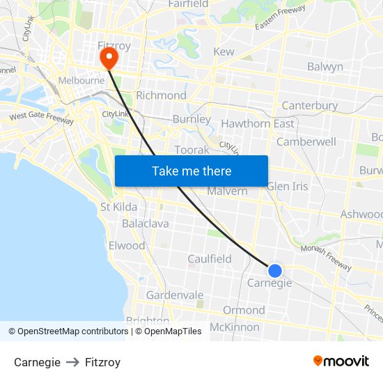 Carnegie to Fitzroy map