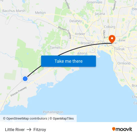 Little River to Fitzroy map