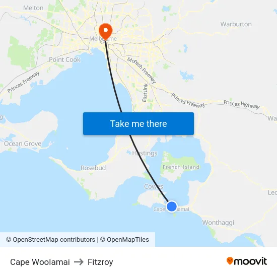 Cape Woolamai to Fitzroy map