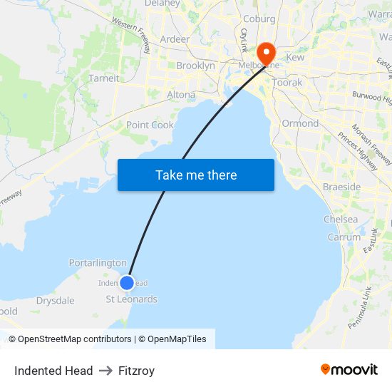 Indented Head to Fitzroy map