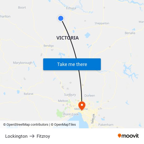 Lockington to Fitzroy map