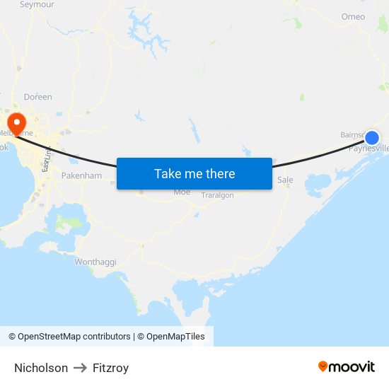 Nicholson to Fitzroy map