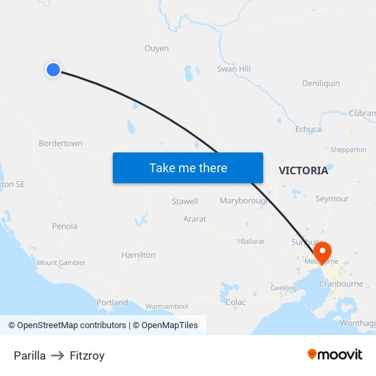 Parilla to Fitzroy map