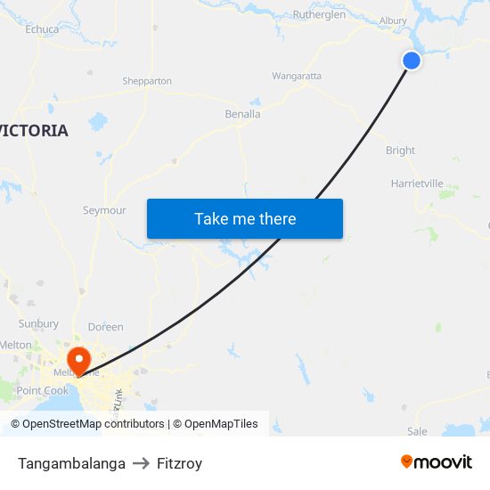 Tangambalanga to Fitzroy map